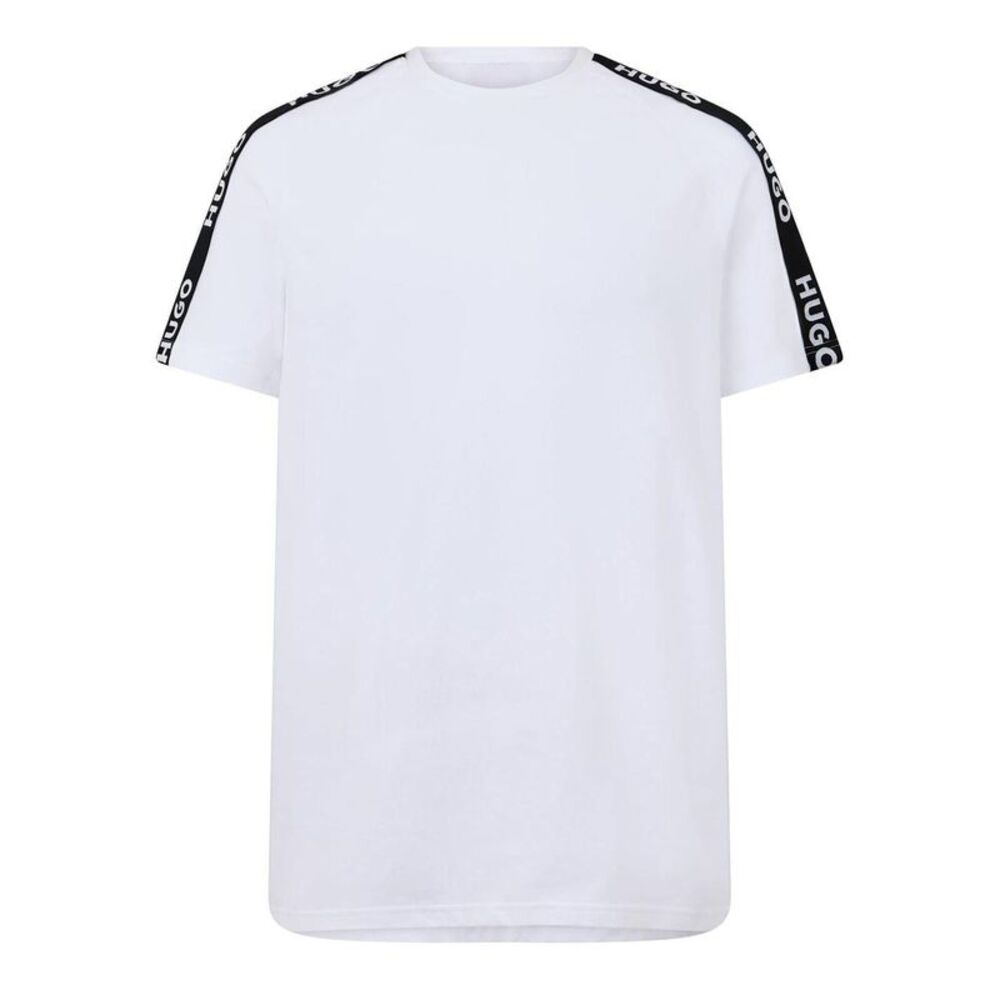 Hugo Mens Sporty Tape Logo T-Shirt / White